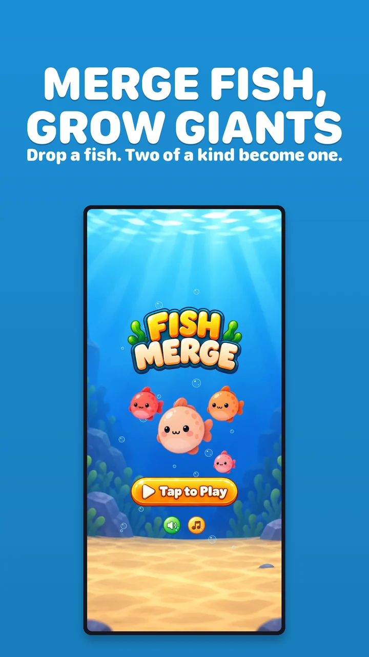 Fish Merge: Drop Puzzle Game screenshot 1