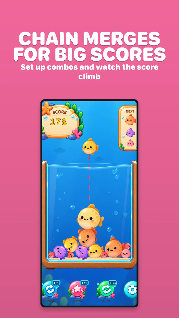Fish Merge: Drop Puzzle Game screenshot 3